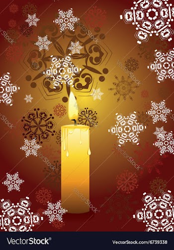 Candle and Snowflakes vector image
