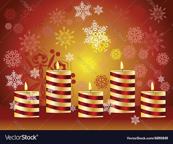 Candle and Snowflakes3 vector image