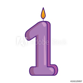 candle birthday number one