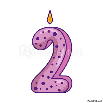 candle birthday number two