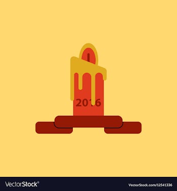 Candle candle with old year vector image