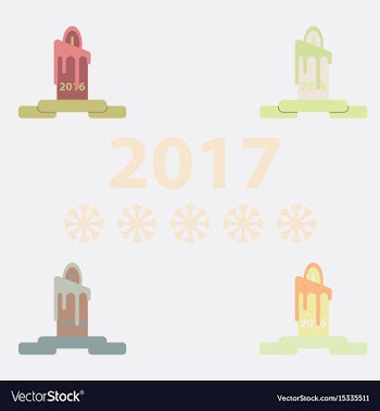 Candle candle with old year vector image