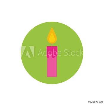 candle fire flame block and flat style icon
