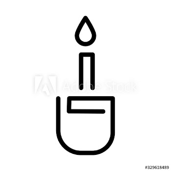 candle fire flame line style