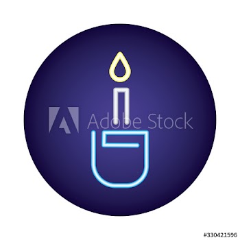 candle fire flame neon light style