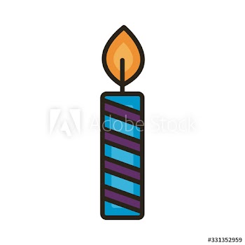 candle fire year line and fill style icon