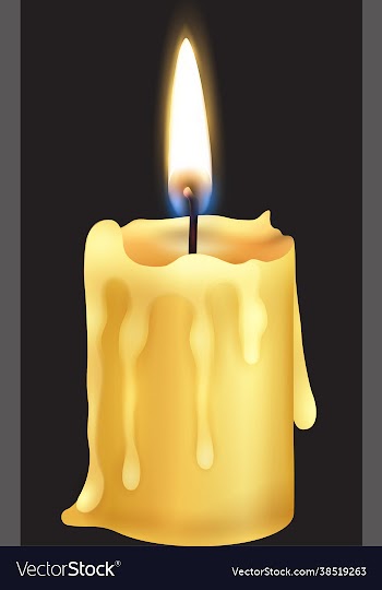 candle flame close up on a black background eps