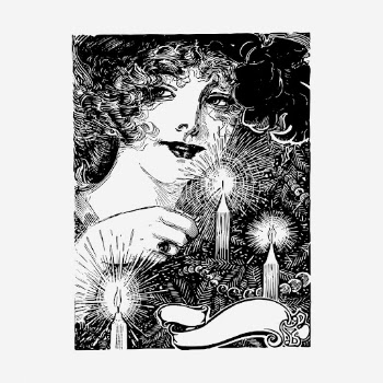 Candle lady drawing, vintage portrait | Free Photo - rawpixel