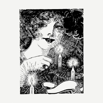 Candle lady drawing, vintage portrait | Free PSD - rawpixel