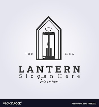 candle lantern badge logo design