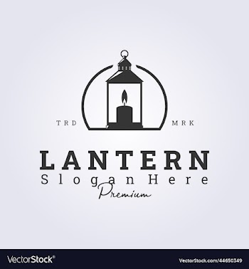 candle light in lantern badge logo
