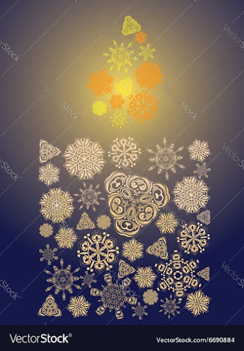 Candle Made of Snowflakes6 vector image
