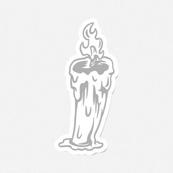 Candle outline sticker with white border | Free  illustration - 2357133