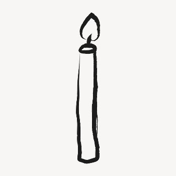 Candle sticker, object doodle in black | Free PSD Illustration - rawpixel