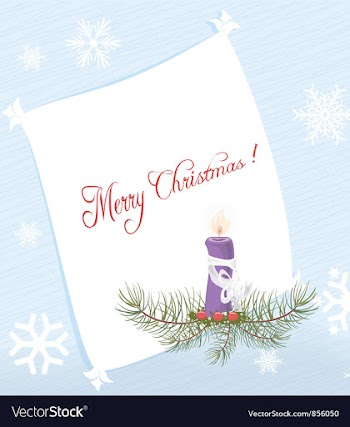 Candle with snowflakes vector image