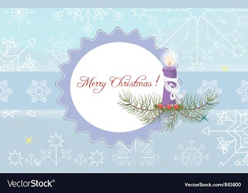 Candle with snowflakes vector image
