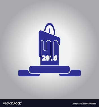 Candle with year number vector image