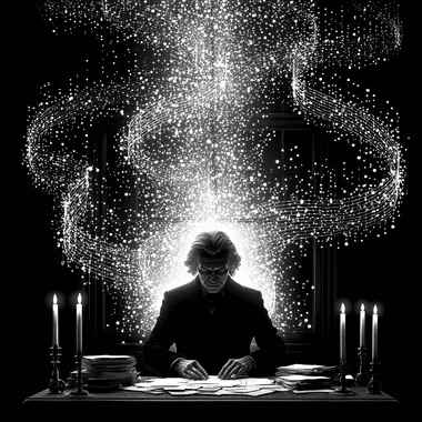 Candlelit Writer in Smoky Jazz Café Candlelit Writer in Smoky Jazz Café