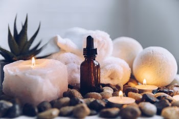 Candles And Natural Oil At Spa