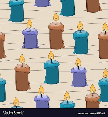 candles hand drawn seamless pattern with lines on