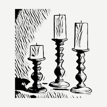 Candlestick holder drawing, decoration vintage | Free PSD - rawpixel