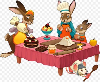 Candy apple Cooking Rabbit Illustration - Kangaroo family 