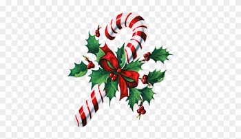 Candy Cane And Holly Graphic, Via My Vintage Mending - Personalized Candy Cane Christmas Ornament