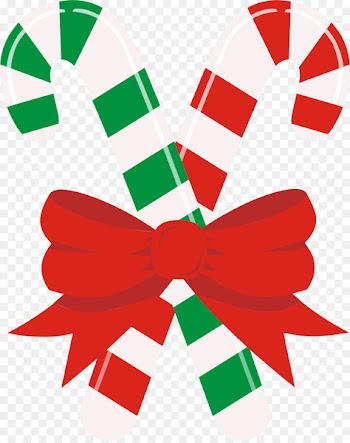 Candy Cane, Candy, Santa Claus, Ribbon, Christmas PNG