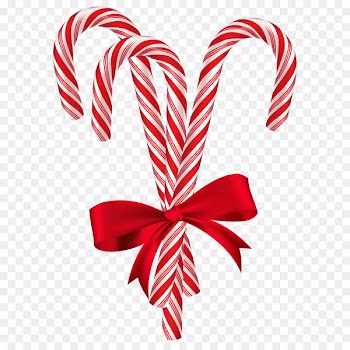 Candy cane Christmas card Santa Claus Christmas tree - Candy Canes with Red Bow PNG Clip Art Image 