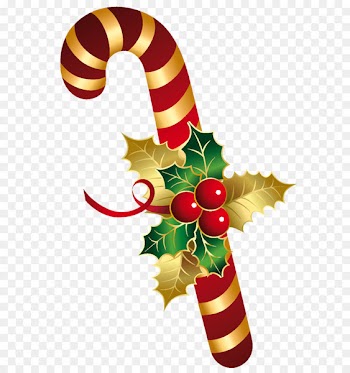 Candy cane Christmas Santa Claus Clip art - Golden and Red Christmas Candy Cane PNG Clipart 