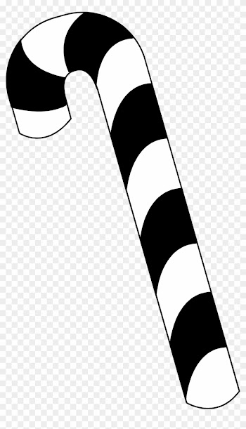 Candy Cane Clipart Black And White - Candy Cane Black And White