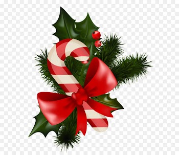 Candy cane Mistletoe Christmas decoration Clip art - Transparent Christmas Candy Cane with Mistletoe 