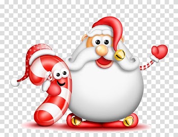 Candy cane Santa Claus Cartoon Christmas , Q version of Santa Claus transparent background PNG clipart