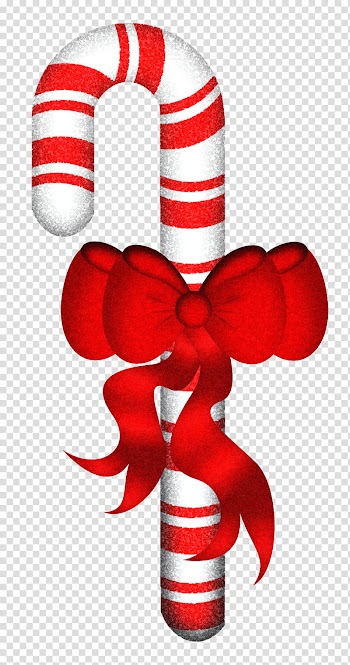 Candy Canes Christmas , red and white candy cane with bow transparent background PNG clipart