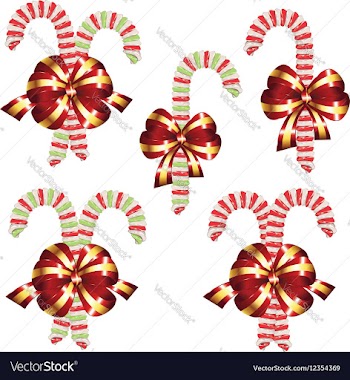 Candy Canes with Bow Set2 vector image