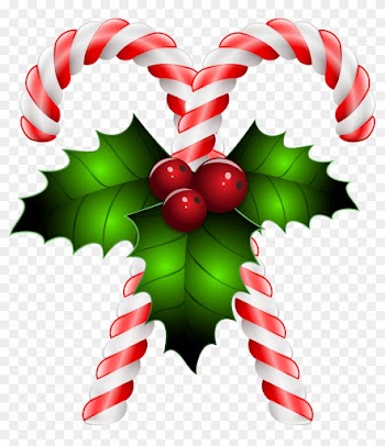 Candy Canes With Holly Transparent Png Clip Art Imageu200b - Candy Canes Transparent Background