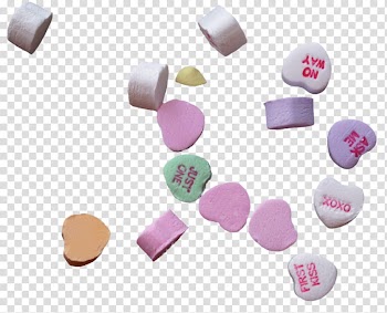 Candy Hearts s, assorted-color marshmallow illustration transparent background PNG clipart