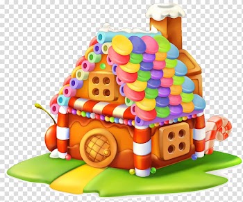 Candy house illsutration, Gingerbread house Cupcake Sweetness Candy, Colorful cartoon cabin transparent background PNG clipart