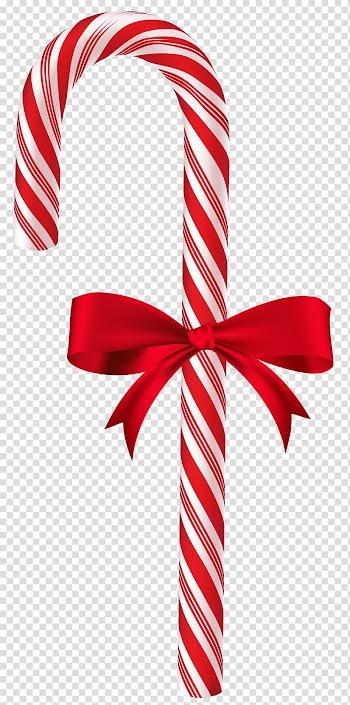 Cane with ribbon poster, Candy cane Christmas , Candy Cane with Red Bow transparent background PNG clipart