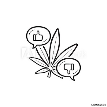 Cannabis bad and good effects hand drawn outline doodle icon
