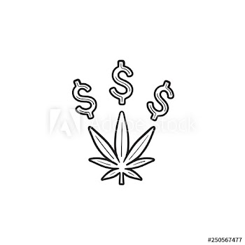 Cannabis business hand drawn outline doodle icon