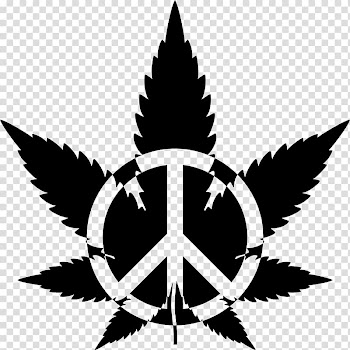 Cannabis Drawing Silhouette , peace symbol transparent background PNG clipart