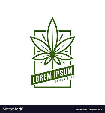 Cannabis logo marijuana labels on logos medical vector image