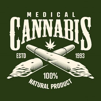 Cannabis monochrome emblem Free Vector