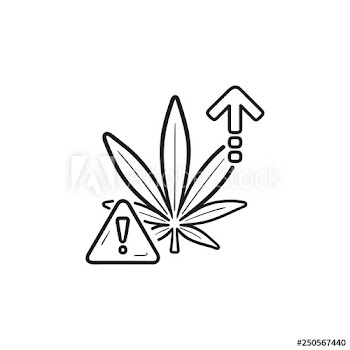 Cannabis overdose side effect danger hand drawn outline doodle icon