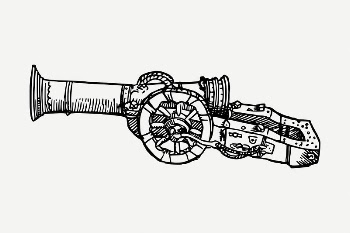 Cannon drawing, medieval weapon illustration | Free PSD - rawpixel