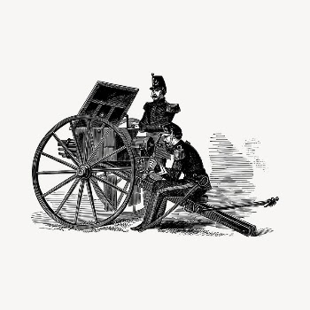 Cannon soldiers clipart, vintage hand | Free Vector - rawpixel