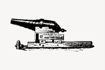 Cannon weapon  clipart, vintage | Free Vector - rawpixel