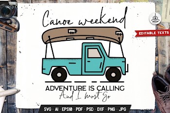 Canoe Adventure Badge Vector Retro Graphic Logo Logo SVG PNG