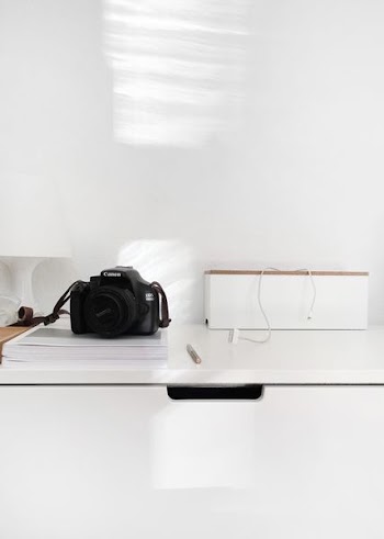 Canon DSLR camera on table